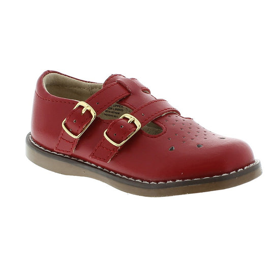 Footmates Girls Shoes - Danielle Double Strap - Apple Red