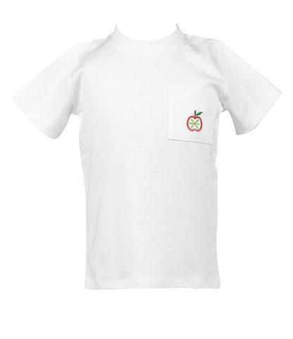 Proper Peony Pima Boys White Gala Apples Boys Pocket Shirt