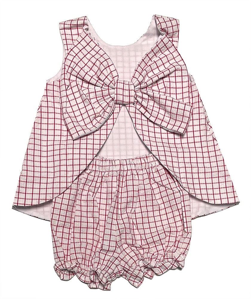 James & Lottie Girls Lottie Swing Top & Bloomers Set - Bow on Back