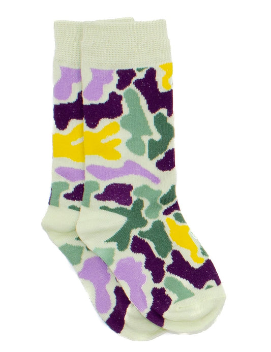 Properly Tied Boys Lucky Duck Socks - Mardi Gras Camo