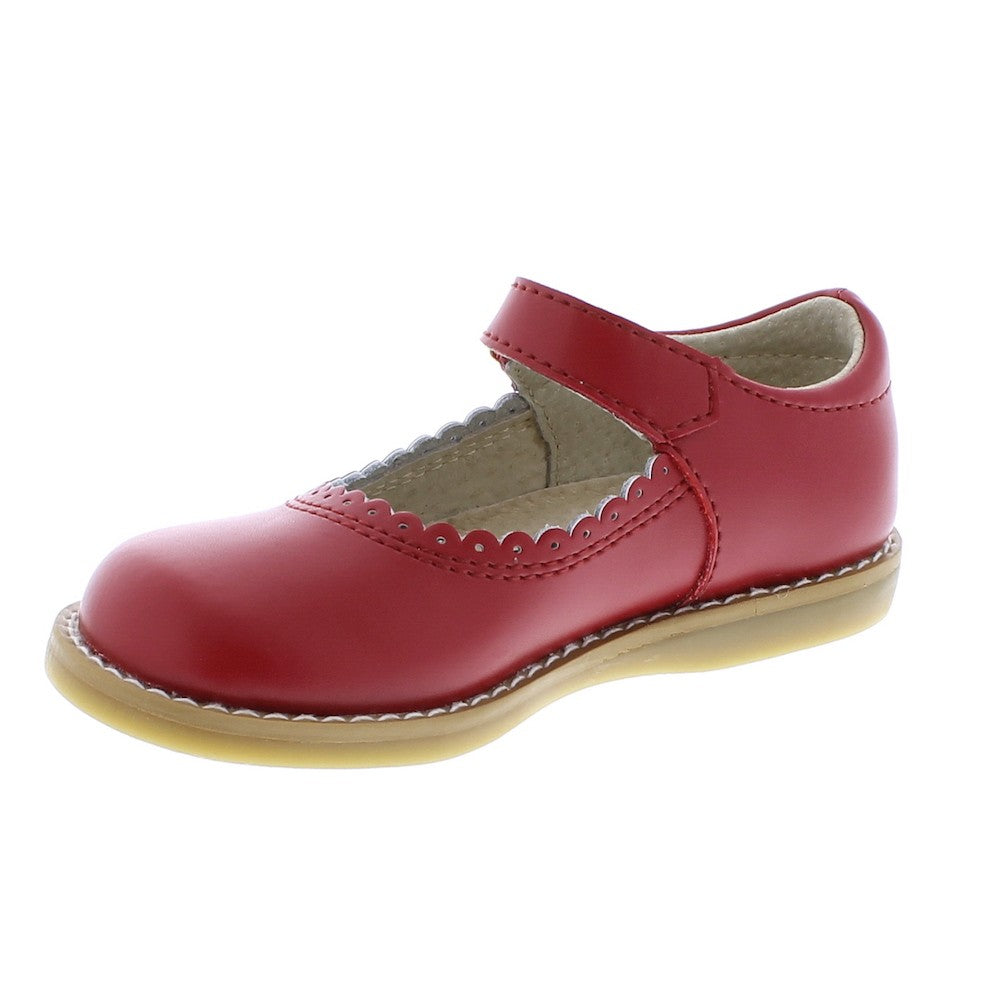 Footmates Girls School Shoes - Allie Mary Janes - Apple Red