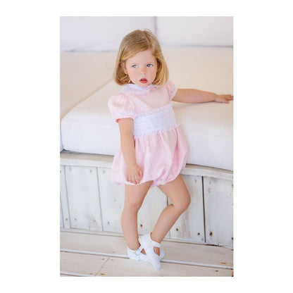 Sal & Pimenta Girls Dressy Cummerbund Bubble - Light Pink Linen