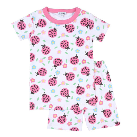 Magnolia Baby Little Girls Hot Pink Ladybug Hugs Short Pajamas