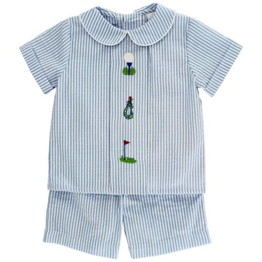 Bailey Boys Toddler Dressy Shorts Set - Blue Golf Masters