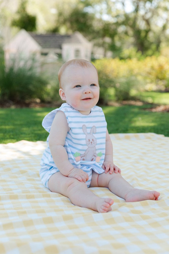 Bailey Boys Blue Stripe Knit Bashful Bunny Easter Bubble