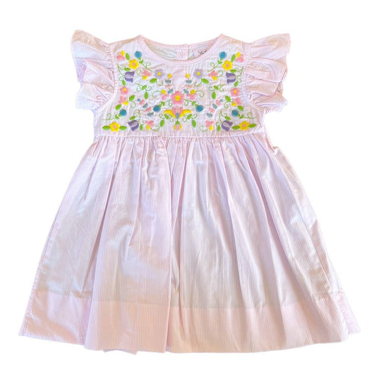 Shop Teeta Girls Pink Embroidery Hallie Dress