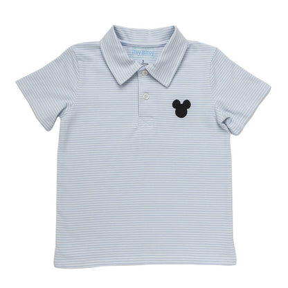 Itsy Bitsy Boys Light Blue Polo Shirt - Mouse Ears Embroidery