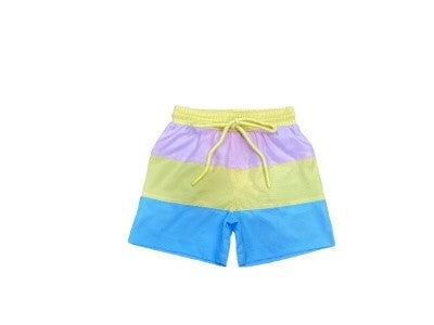 Swoon Baby Boys Swim Trunks - Color Block Pink / Yellow / Blue