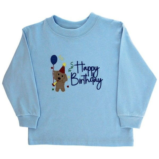 Bailey Boys Happy Birthday Shirt - Blue with Puppy Dog