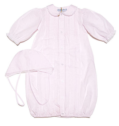 Feltman Brothers Newborn Baby Girls Pink Take Me Home Gown - Lace Trim & Bonnet