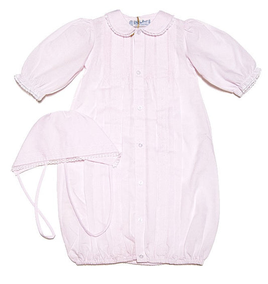 Feltman Brothers Newborn Baby Girls Pink Take Me Home Gown - Lace Trim & Bonnet by Feltman Brothers