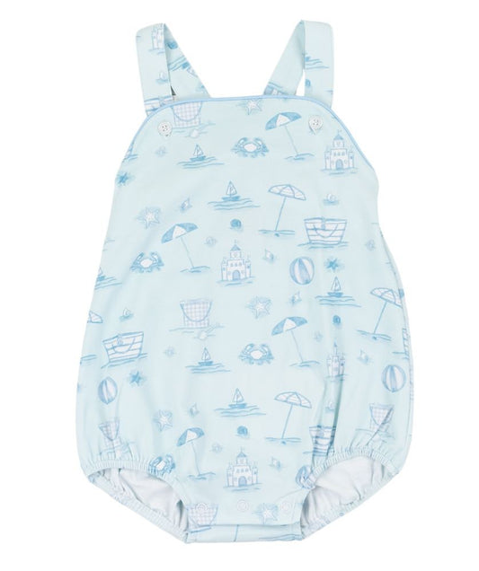 Cypress Row Baby Boys Blue Bubble - Seacrest Blue Beach Scene