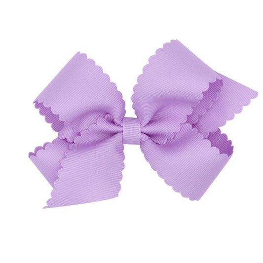 Wee Ones Girls Grosgrain Hair Bow on Clip - Scallop Edge - Light Orchid Lavender by Wee Ones
