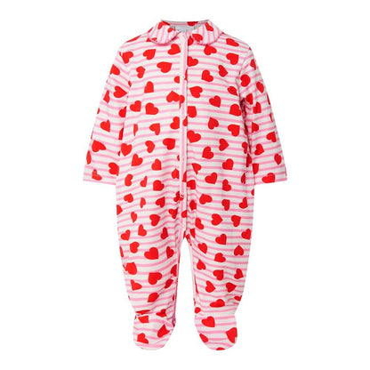 Rachel Riley London Infant Girls Stripe Heart Valentines Babygro Footie