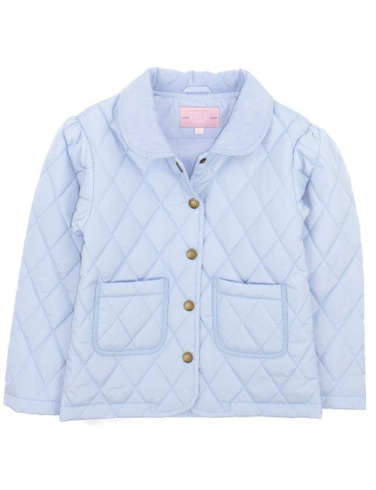 Properly Tied Girls Quilted Hartley Jacket Coat - Powder Blue