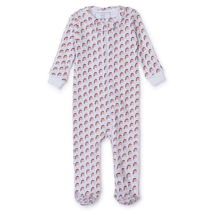 Lila & Hayes Baby Boys Parker Zipper Pajamas - Red Holly Jolly Santa