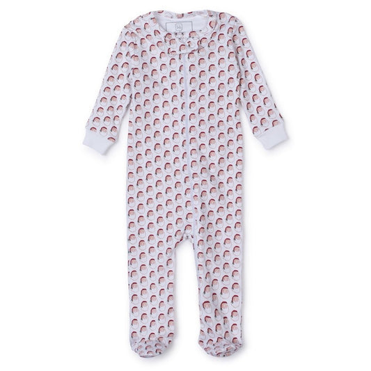 Lila & Hayes Baby Boys Parker Zipper Pajamas - Red Holly Jolly Santa