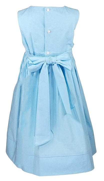 Sophie & Lucas Girls Sleeveless Turquoise Summer Garland Dress - Pink / Yellow Flower Embroidery and Pocket