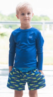 Prodoh Boys Boogie Board Swim Trunks - Sail Blue Mahi Mahi Fish Print