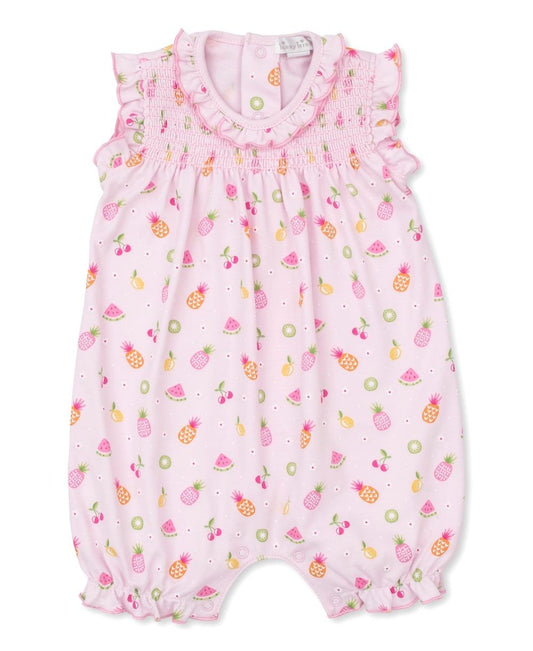 Kissy Kissy Baby Girls Pink Fruit Fiesta Smocked Romper