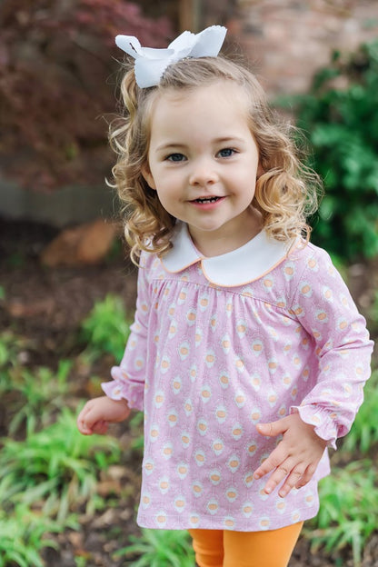 Lila & Hayes Girls Morgan Leggings Set - Orange & Pink Pretty Pumpkins