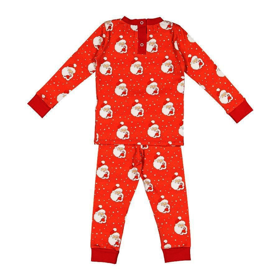 Sal & Pimenta Boys Christmas Pajamas - Two Piece - Red Santa Glows