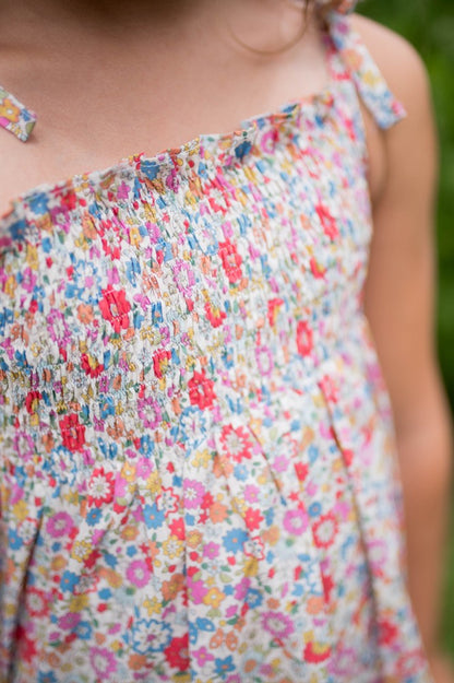 James & Lottie Girls Libby Floral Smocked Bloomers or Banded Shorts Set