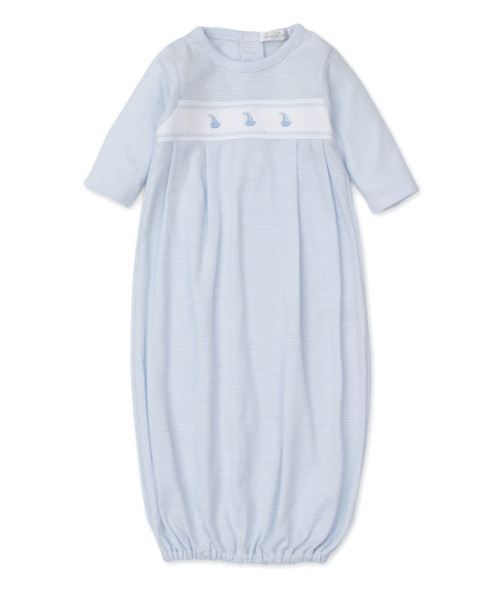 Kissy Kissy Baby Boys Light Blue Striped Sack Gown - Classic Treasures Sailboat