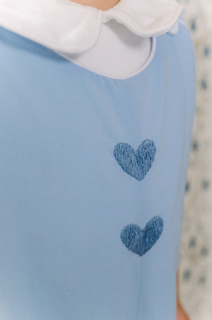 Proper Peony Baby Boys Jon Jon - Blue Cherub Valentine Hearts