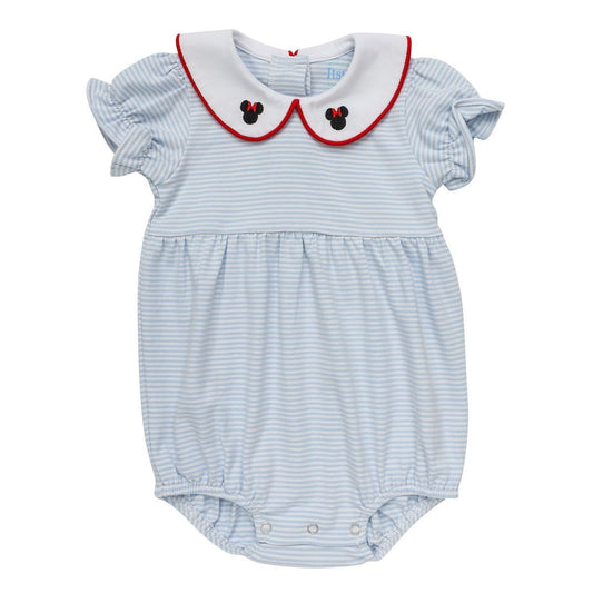 Itsy Bitsy Baby Girls Light Blue Knit Bubble - Mouse Ears Collar
