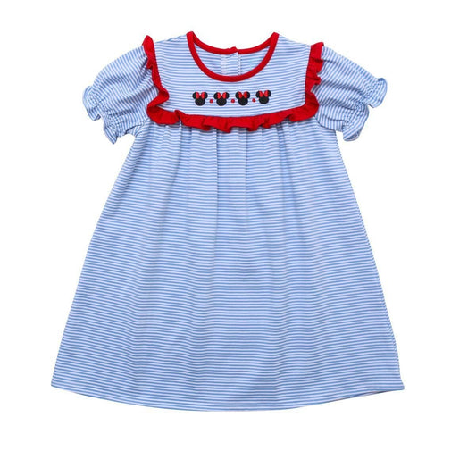 Itsy Bitsy Girls Blue Striped Dress - Mouse Ears by Itsy Bitsy