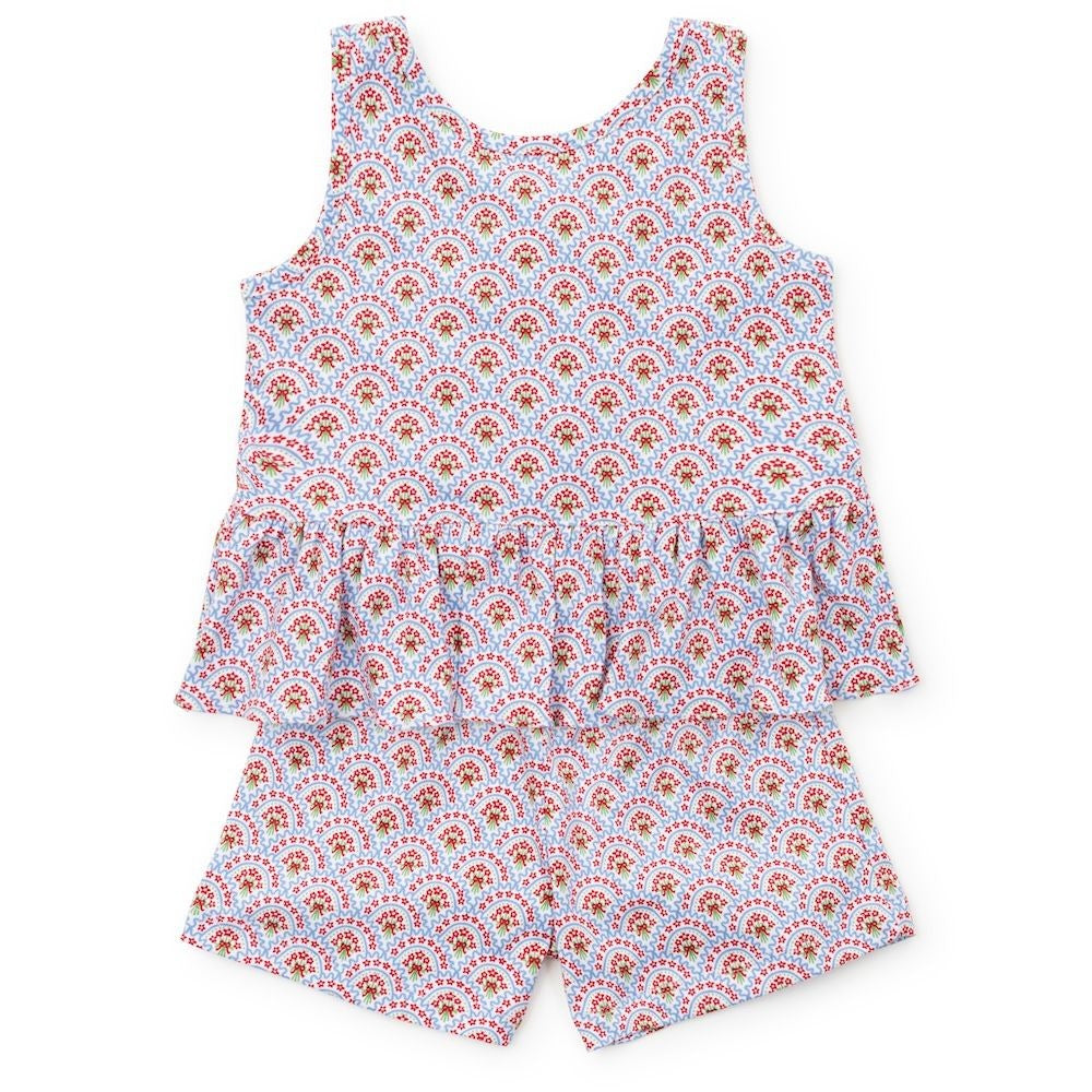 Lila & Hayes Girls Poppy Ruffle Shorts Set - Bunting Floral