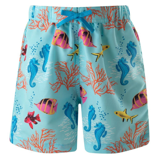 Rachel Riley London Baby Boys Swim Trunks - Blue Coral Reef