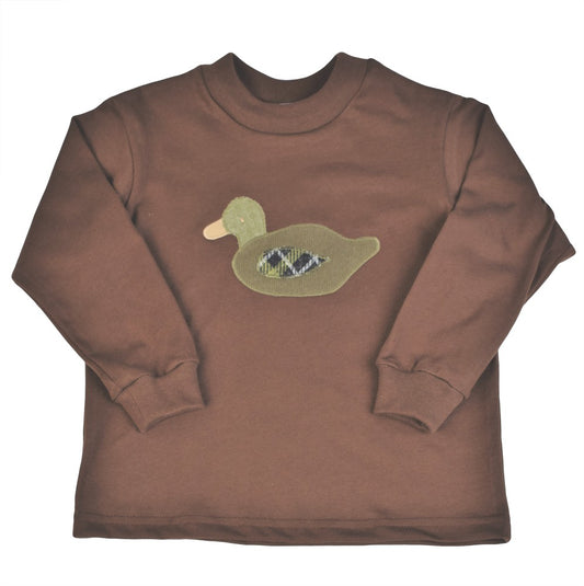 Funtasia Too Boys Brown Shirt - Applique Mallard Duck
