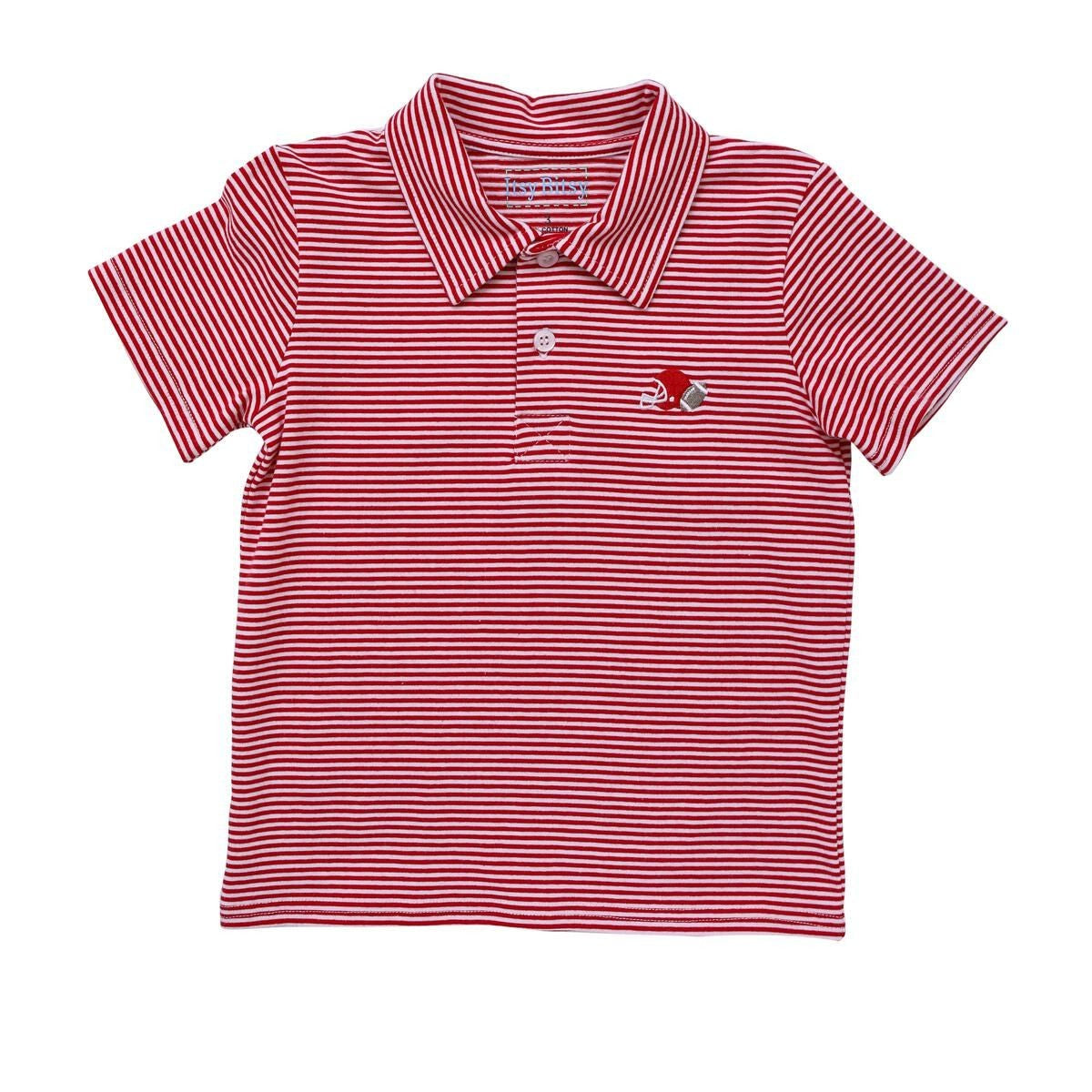 Itsy Bitsy Boys Game Day Football Polo Shirt - Red