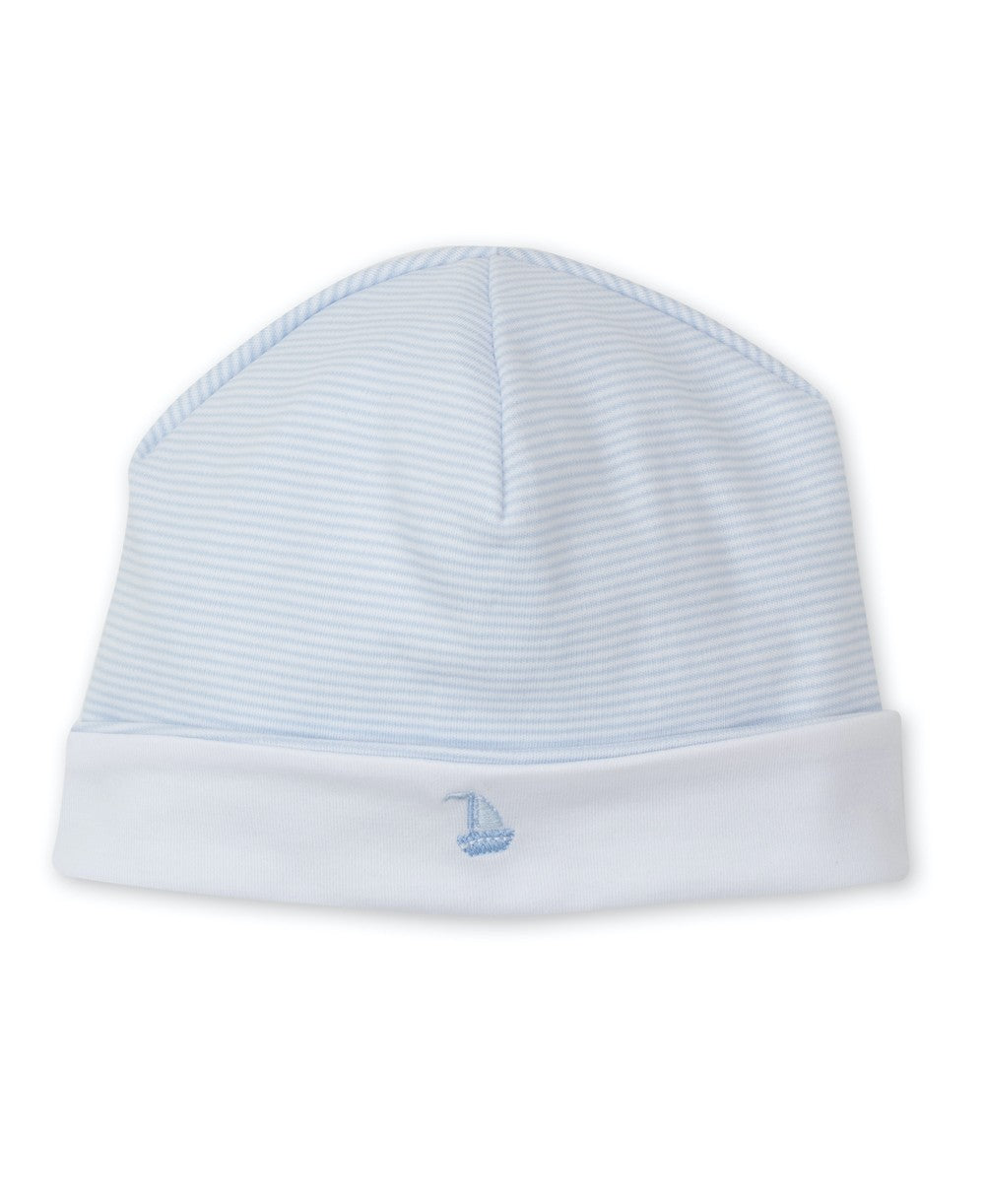 Kissy Kissy Baby Boys Light Blue Striped Hat - Classic Treasures Sailboat