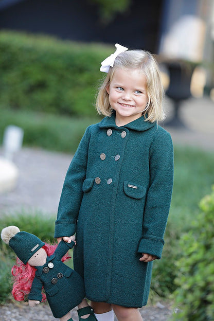 Marae Girls Dress Coat - Princess Charlotte - Bottle Green