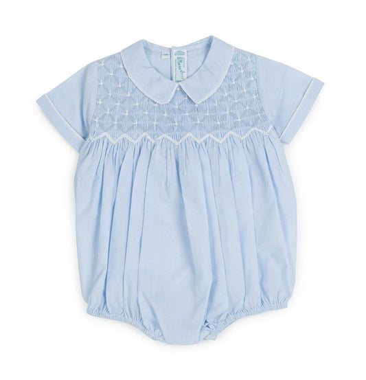 Feltman Brothers Baby Boys Diamond Smocked Bubble - Blue by Feltman Brothers