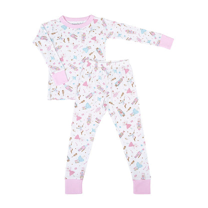 Magnolia Baby Little Girls Pink Nutcracker Ballet Long Pajamas