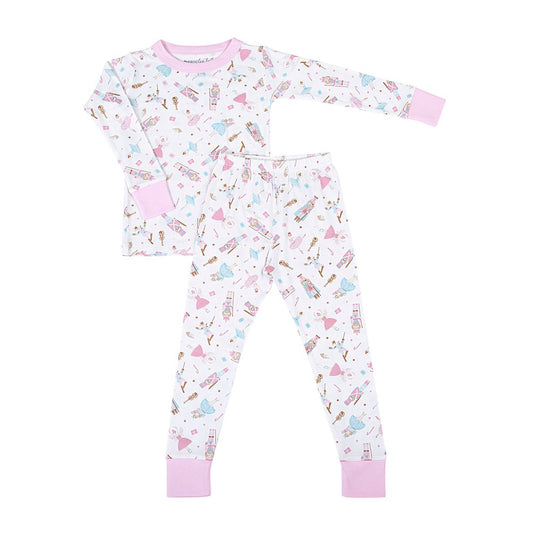Magnolia Baby Little Girls Pink Nutcracker Ballet Long Pajamas
