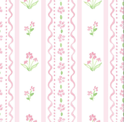 James & Lottie Girls Poppy Bloomers Set - Pink Floral Scallop