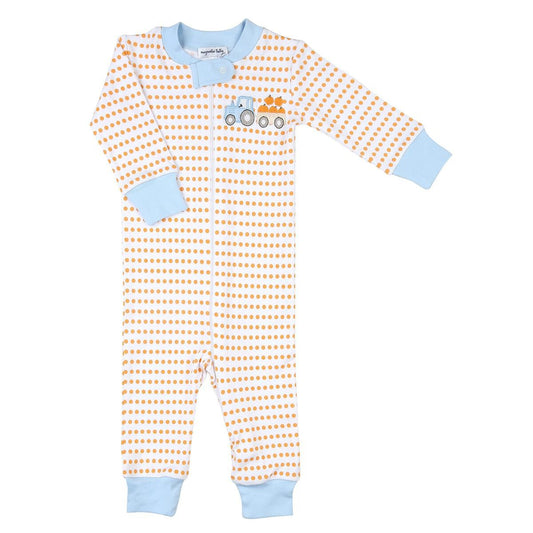 Magnolia Baby / Toddler Boys Happy Harvest Orange Pumpkin Truck Zipped Pajamas
