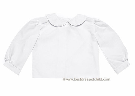 Funtasia Too Girls White Blouse with Peter Pan Collar - Long Sleeves / White Piping by Funtasia