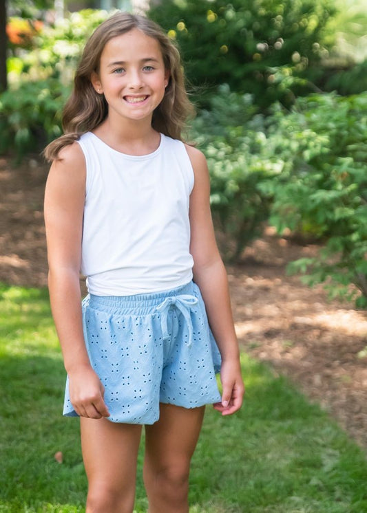 Be Elizabeth by James & Lottie Girls Athleisure Tie Back Top - White