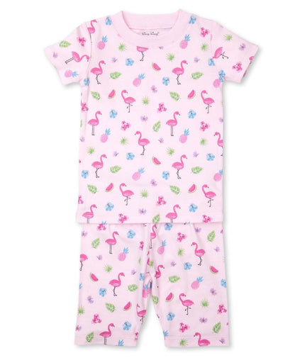 Kissy Kissy Girls Short Pajamas - Aloha Pink Flamingo Print