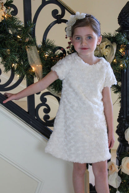 Susanne Lively Girls Ivory Faux Fur A-Line Dress