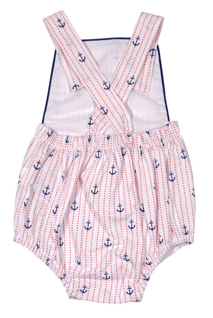 James & Lottie Baby Boys Blue Anchors Print Miller Bubble