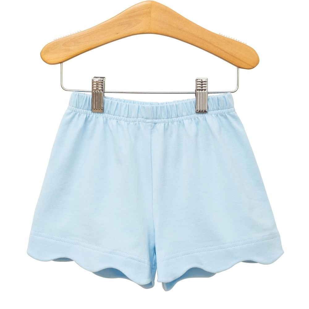 Trotter Street Kids Girls Scallop Shorts - Light Blue