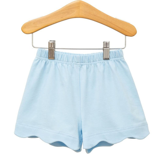 Trotter Street Kids Girls Scallop Shorts - Light Blue