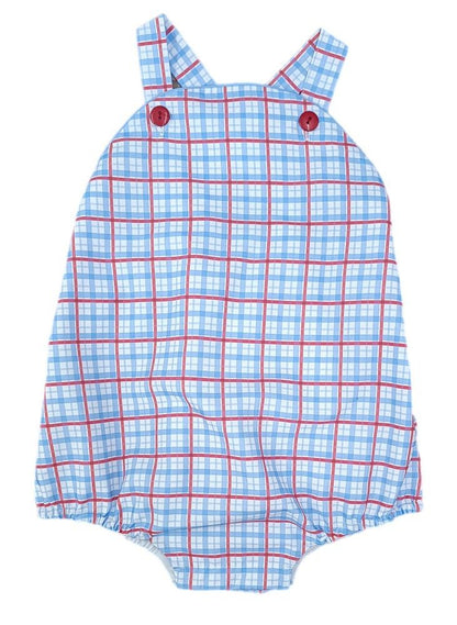 James & Lottie Baby Boys Louie Bubble - Patriotic Plaid